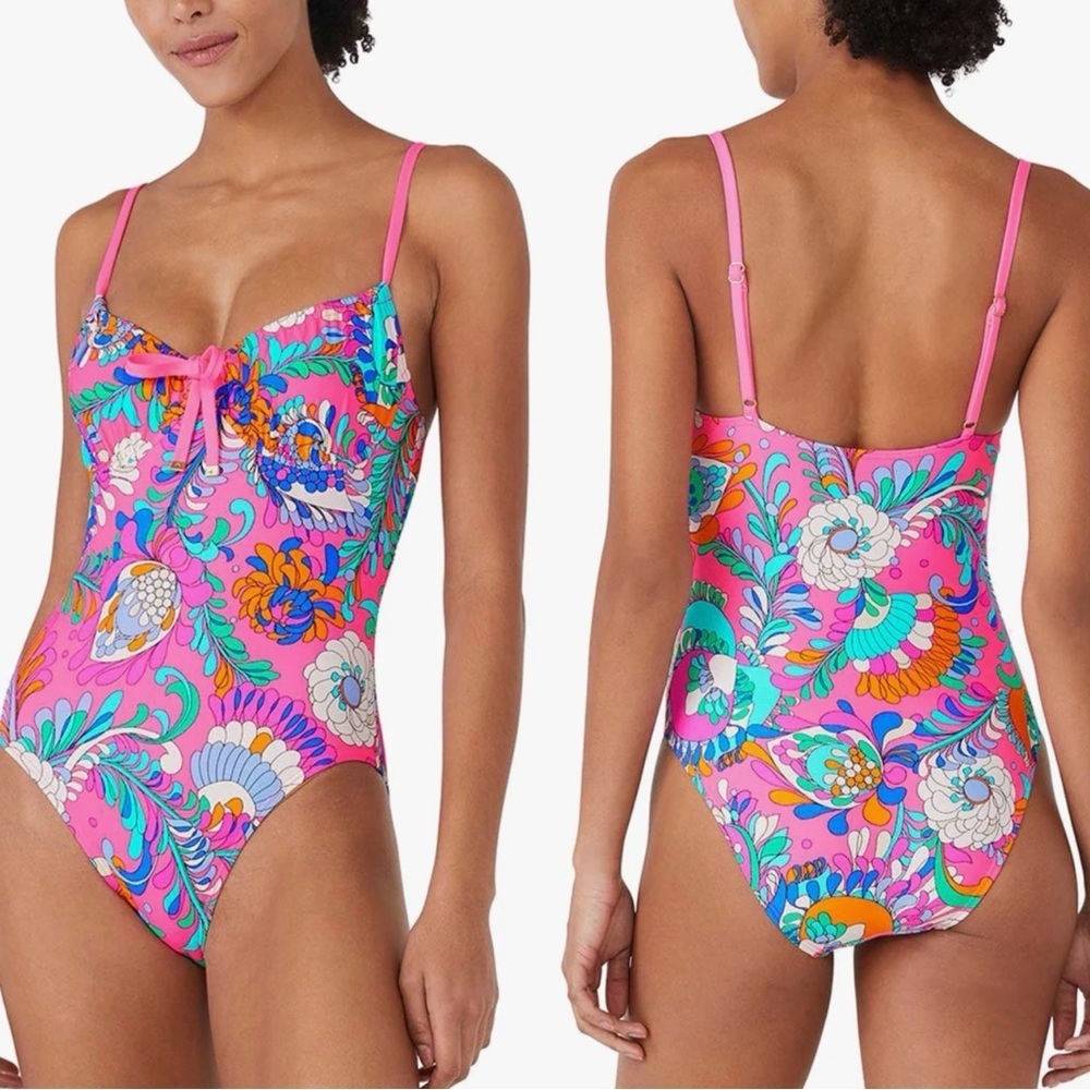 Kate Spade Sea Garden One Piece Swimsuit in Radiant Pink Size Small NWT - Picture 1 of 9